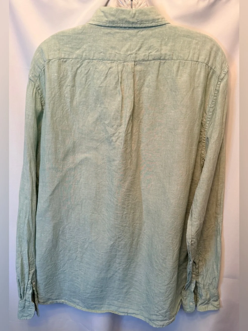 J. Crew Size XL Slim Fit 100%‎ Irish Linen Baird McNutt Light Green Shirt